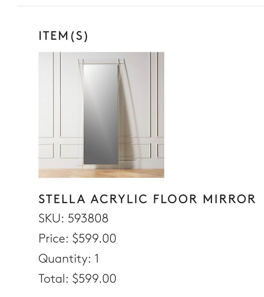 CB2 Floor Mirror with Gold Framing Accent - roomii™