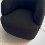 CB2 GWYNETH BLACK BOUCLE SWIVEL CHAIR BY GOOP