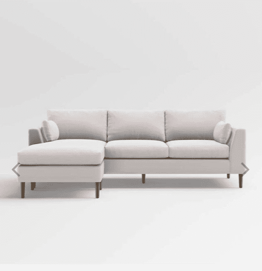 Crate and Barrel Avondale Wood Leg 3-Seat Lounger