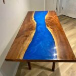 Blue River Walnut Epoxy Resin Table