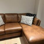 Mobilia leather chaise sofa