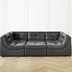 Z-Gallerie Leather Sectional Sofa Couch