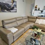 New Genuine leather reclining sectional