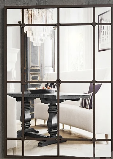 INDUSTRIAL PANEL OVERSIZED FLOOR MIRROR Industrial Metal Bed Frame with Headboard